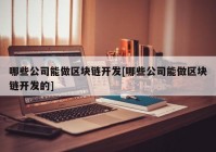 哪些公司能做区块链开发[哪些公司能做区块链开发的]